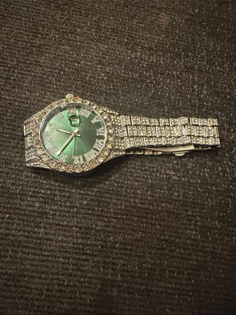 Women's Green Dial Crystal Bracelet Watch